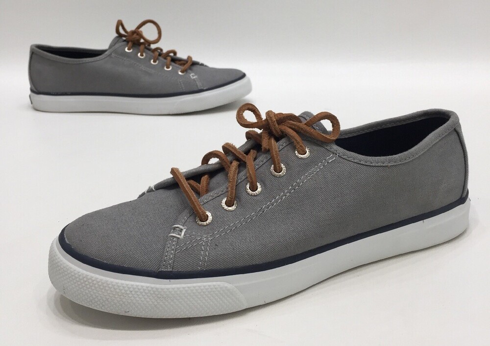 Sperry Top Sider Seacoast Womens Grey Canvas Sneakers Size 8.5M
